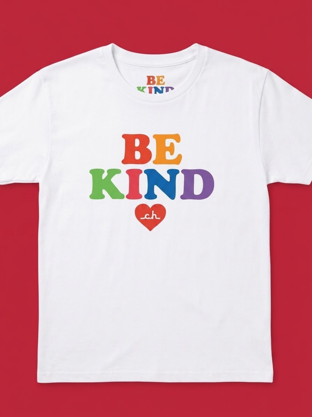 Men’s Pink Graphic Tee with Rainbow Letters
